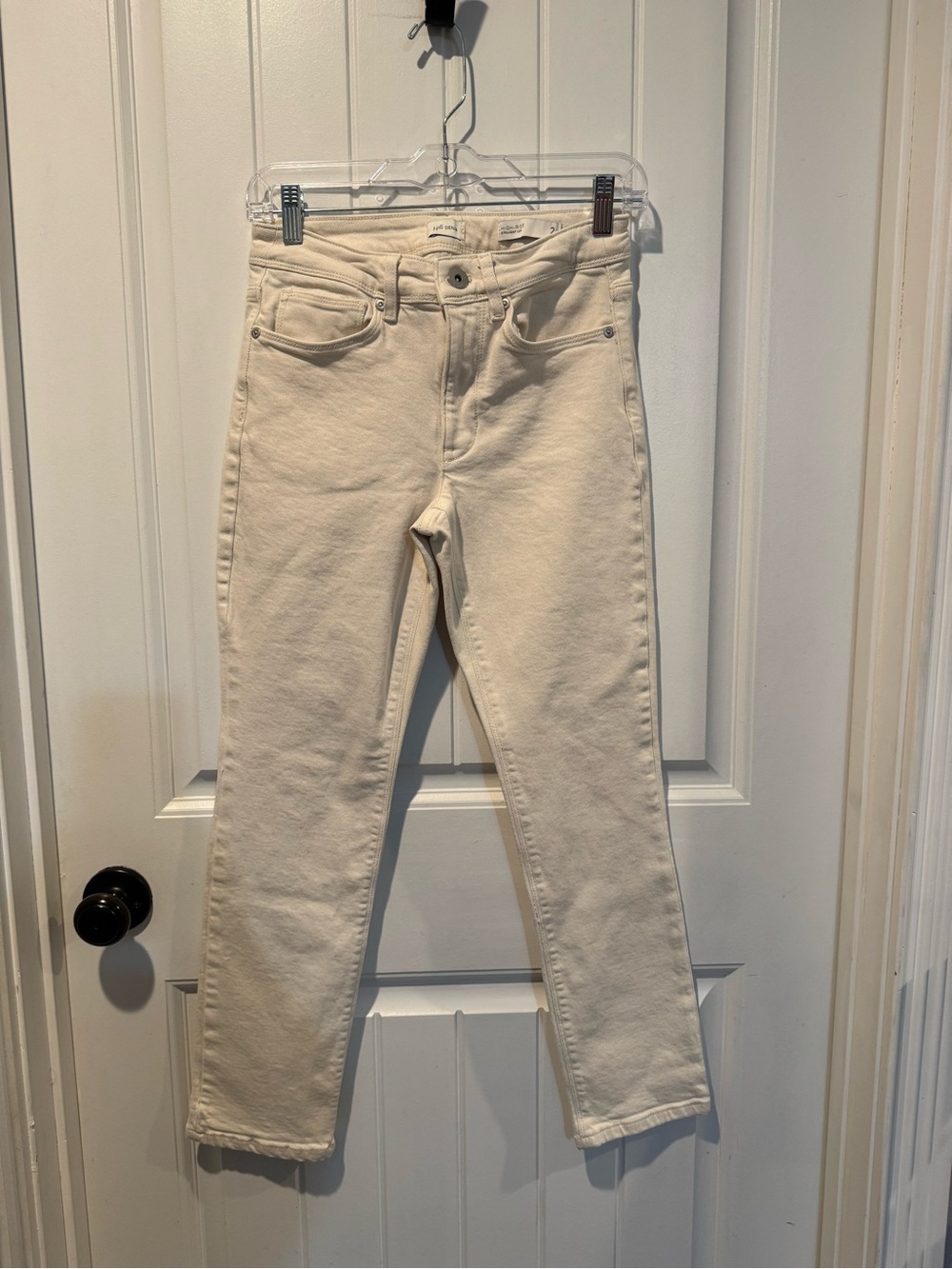J. Jill Denim Cream High Rise Straight-Leg Jeans